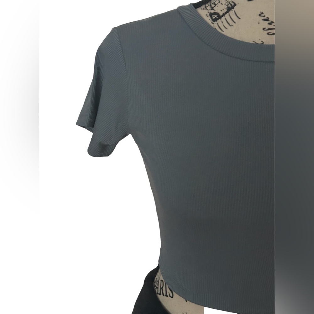 NWT Ribbed Crop Too Slate Blue - Picture 4 of 6